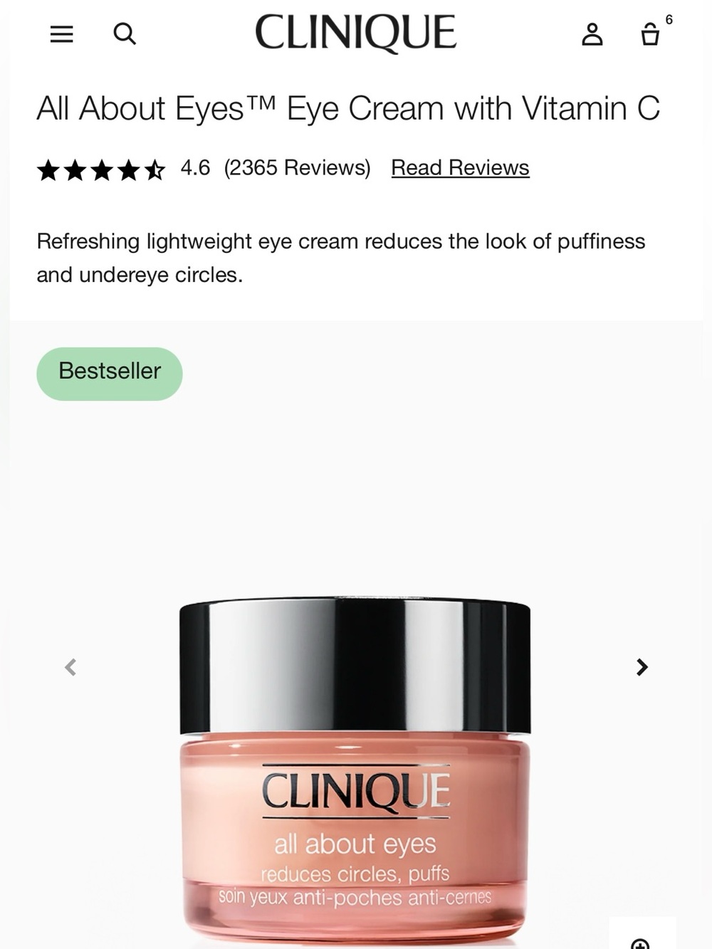 Clinique All About Eyes Eye Cream      0.17oz/5ml